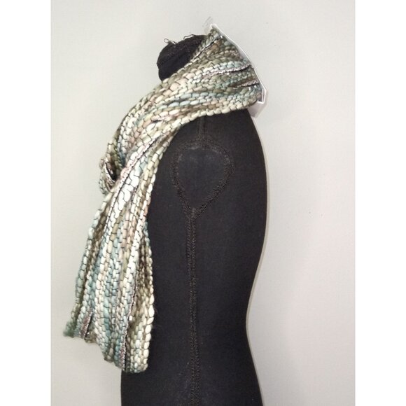 NWT Feelgoodz Artisan Woven Blue Green Aqua Luna Woven Infinity Scarf On… - Picture 2 of 8